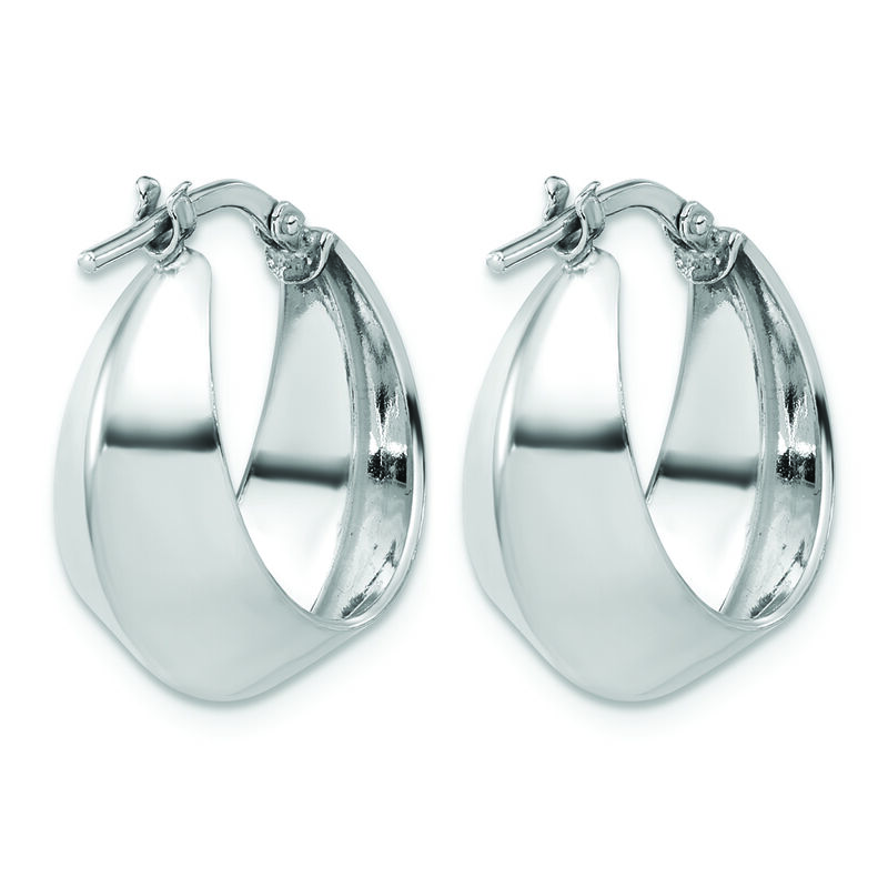 Polished Hoop Earrings in Sterling Silver image number null